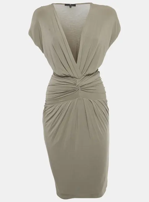 Elisabetta Franchi Grey Jersey Draped Short Dress M
