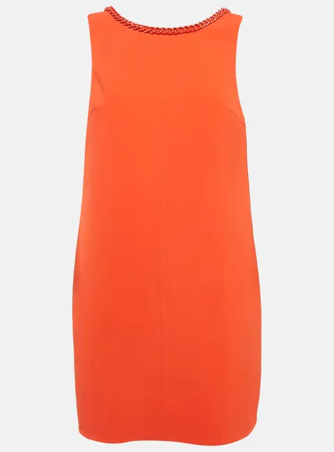 Elisabetta Franchi 20th Anniversary Orange Crepe Shift Dress M