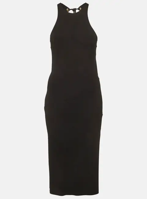 Elisabetta Franchi Black Jersey Open Back Midi Dress S
