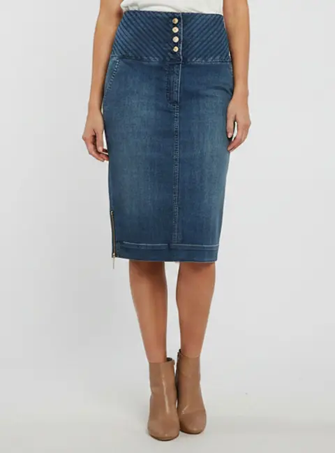 Elisabetta Franchi Blue Denim Gonna Jeans Skirt S