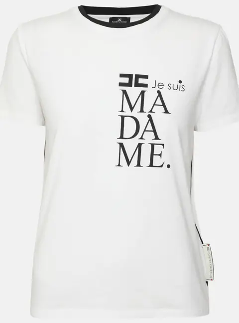 Elisabetta Franchi White Cotton T-Shirt M