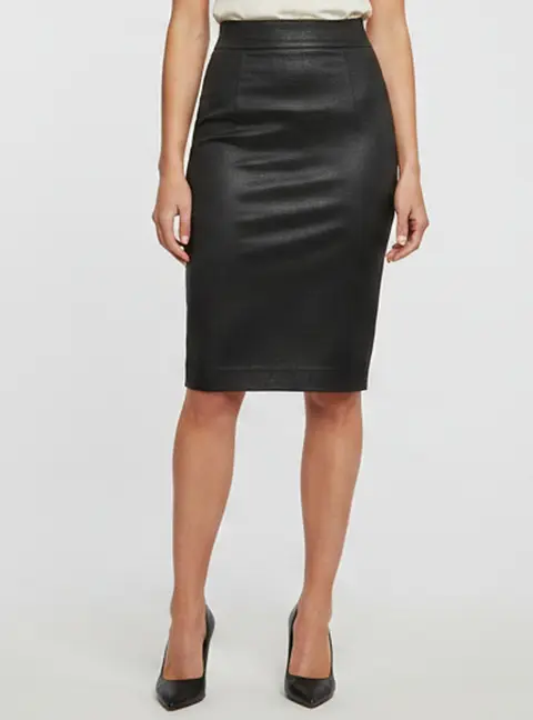 Elisabetta Franchi Black Snakeskin Embossed Knit Pencil Skirt S
