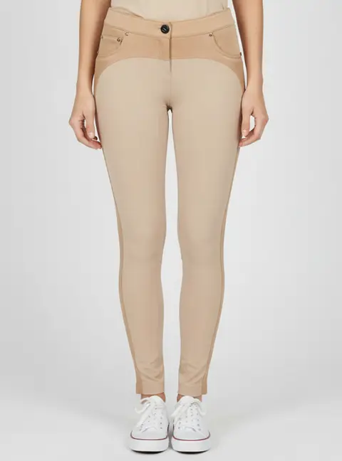 Elisabetta Franchi Beige Jersey Regular Fit Pants S