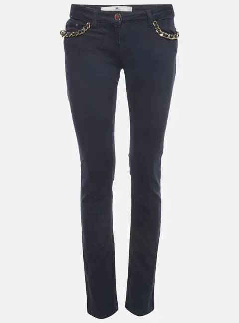 Elisabetta Franchi Navy Blue Denim Slim Fit Jean S /Waist 28"