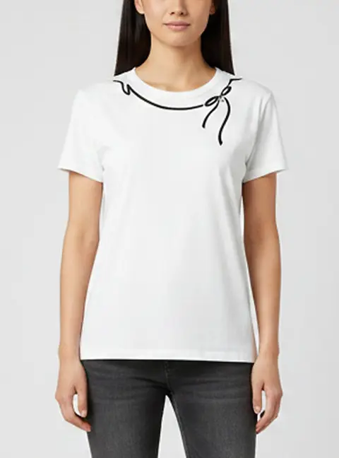 Elisabetta Franchi White Printed Jersey Short Sleeve T-Shirt L