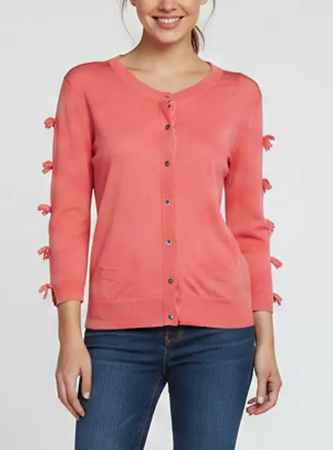 Elisabetta Franchi Pink Knit Button Front Cardigan M