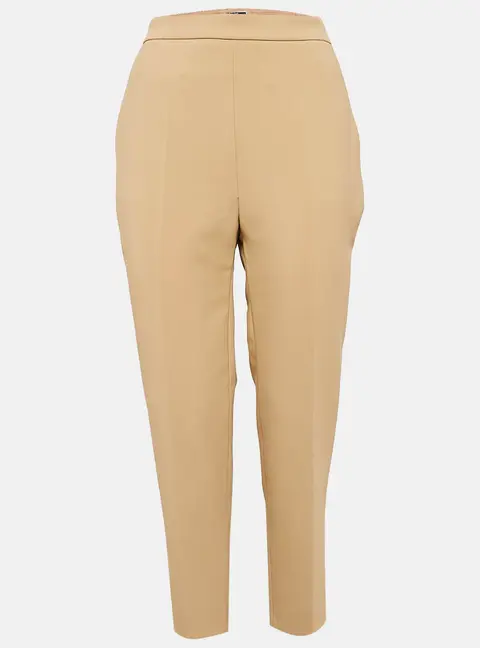 Elisabetta Franchi Brown Crepe Button Detail Trousers M