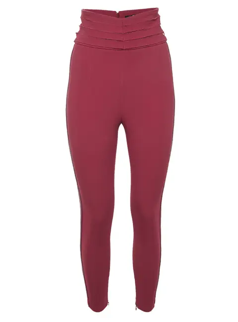 Elisabetta Franchi Melograno Crepe High Waist Trousers M