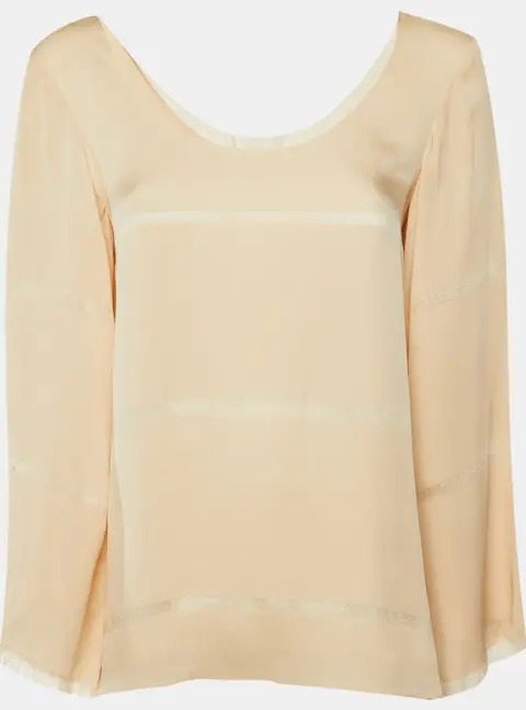 Elisabetta Franchi Beige Silk JesperTop XS