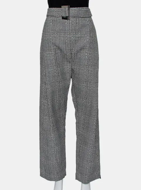Ellery Monochrome Wool High Rise Kool Aid Belted Trousers M