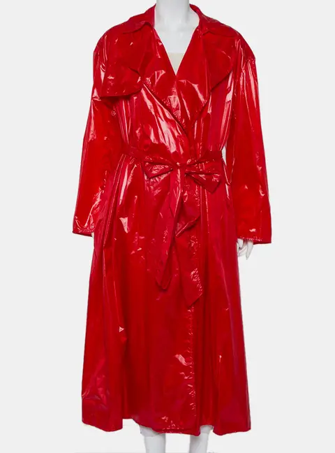 Ellery Red Synthetic Belted Le Strange Trench Coat M
