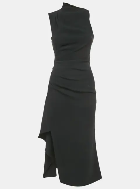 Elliatt Black Crepe High Neck Giovanna Dress XS