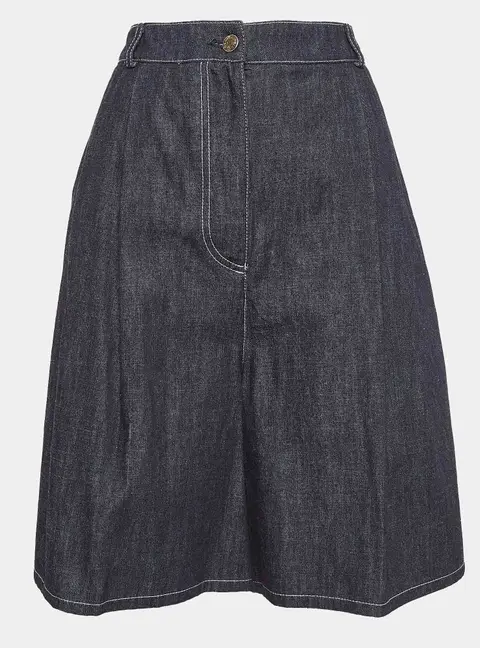 Emilia Wickstead Navy Denim Flared Shorts M