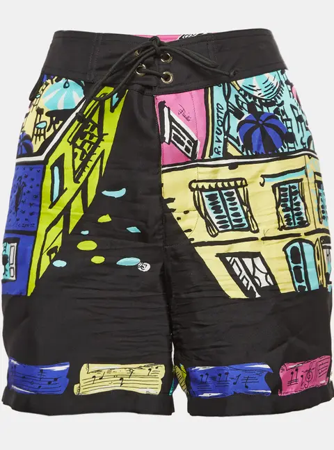 Emilio Pucci Multicolor Printed Silk Shorts S