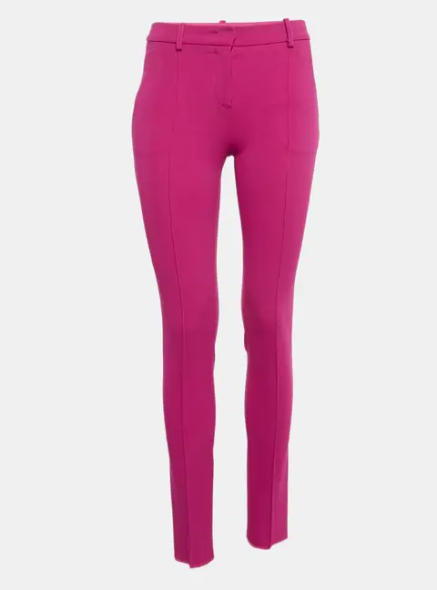 Emilio Pucci Pink Jersey Pintuck Detail Trousers S