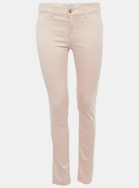 Emilio Pucci Pink Cotton Low Waist Jeans M Waist 28"