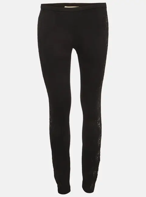 Emilio Pucci Black Lace Trim Jersey Skinny Trousers M