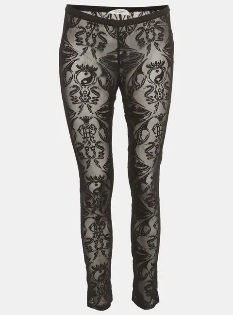 Emilio Pucci Black Lace Straight Trousers S