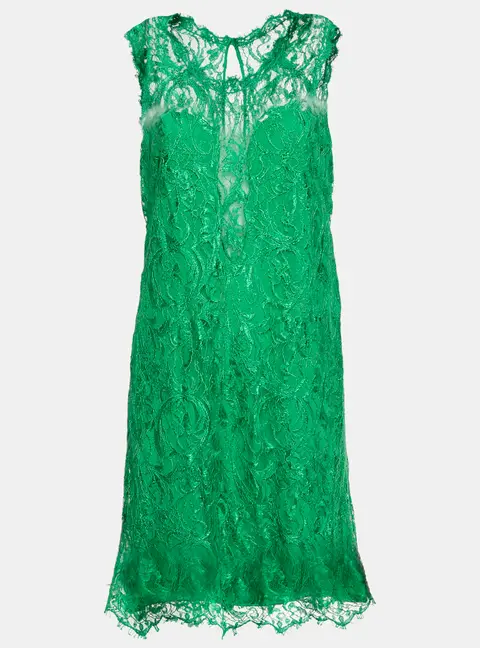 Emilio Pucci Green Guipure Lace Sleeveless Mini Dress L