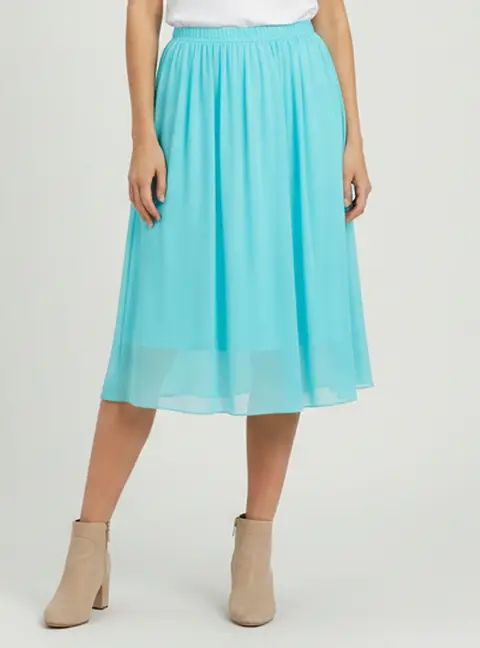 Emilio Pucci Blue Chiffon Midi Skirt S