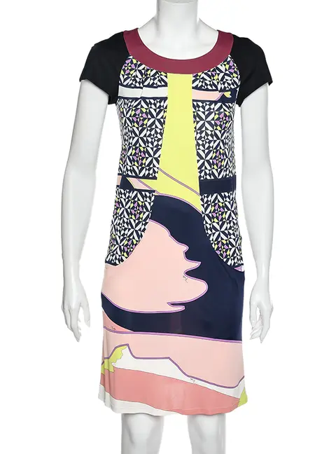 Emilio Pucci Multicolor Printed jersey Shift Dress S