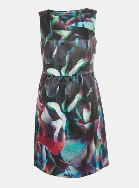 Emporio Armani Multicolor Digital Print Satin Sleeveless Dress M