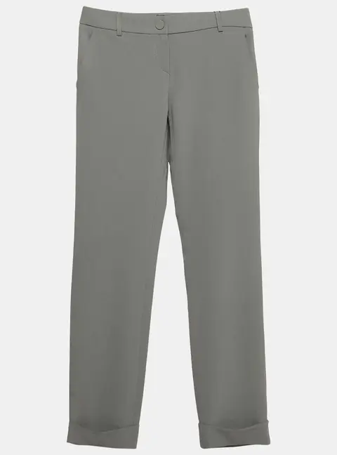 Emporio Armani Grey Crepe Slim Fit Trousers S
