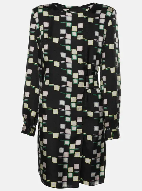 Emporio Armani Black Printed Crepe Mini Dress M