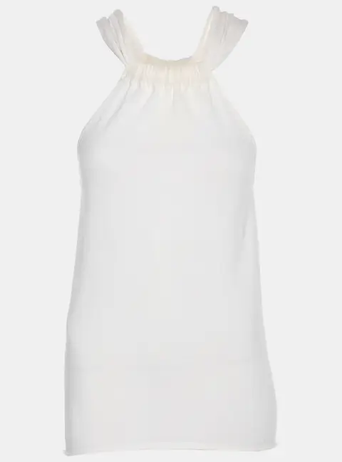 Emporio Armani Cream Cotton Knit Top M