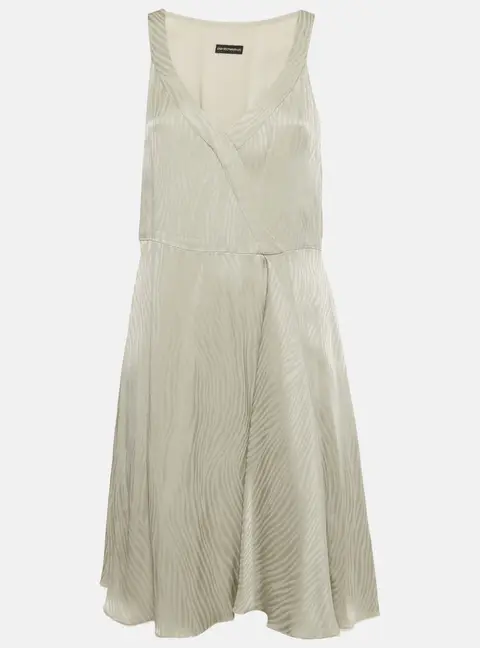 Emporio Armani Grey Satin Pattered Mini Dress M
