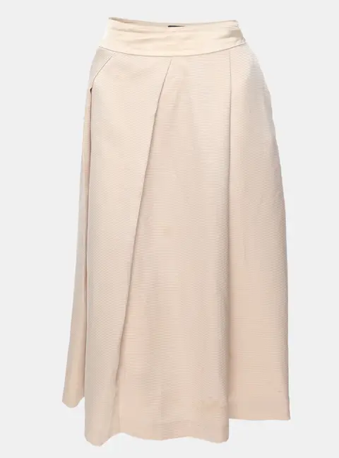 Emporio Armani Beige Rib Knit Midi Skirt M