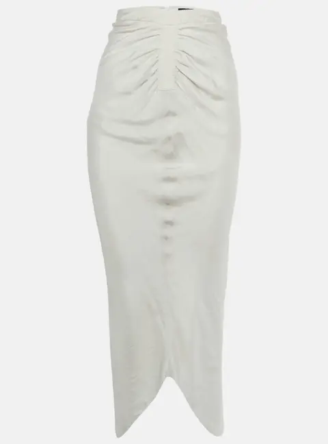 Emporio Armani Grey Silk Asymmetric Skirt S