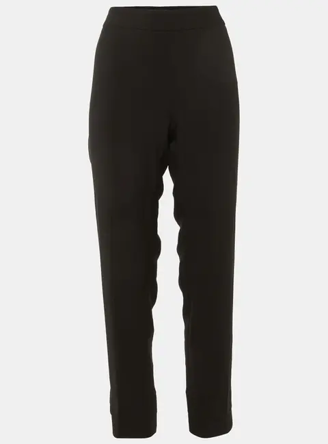 Emporio Armani Black Crepe Regular Fit Pants M