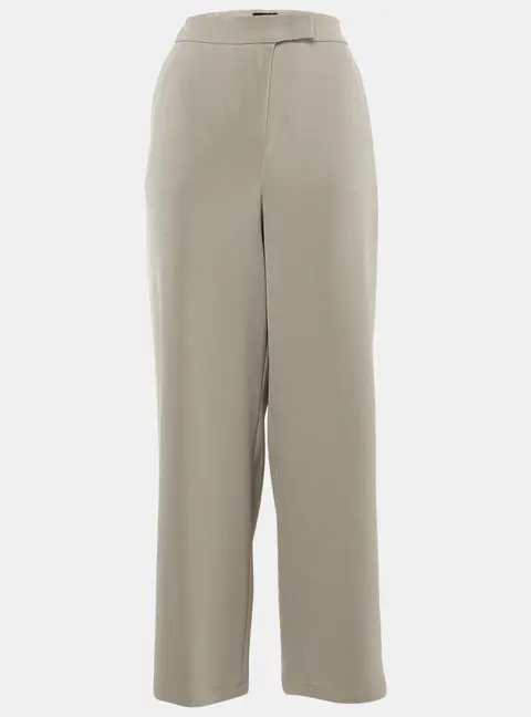Emporio Armani Beige Crepe Adjustable Hem Trousers L