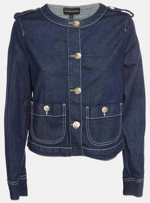Emporio Armani Blue Denim Button Up Jacket M