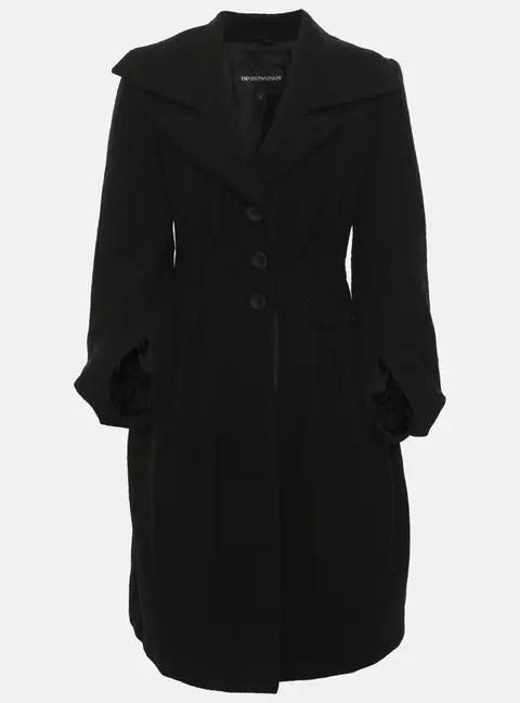 Emporio Armani Wool Belted Trench Coat S