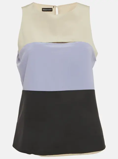 Emporio Armani Multicolour Striped Silk Sleeveless Top M