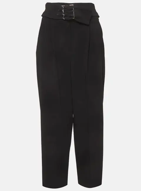 Emporio Armani Black Belted Crepe Trousers S