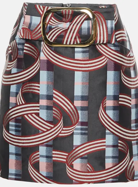 Emporio Armani  Multicolour Geometric Pattern Jacquard Mini Skirt M