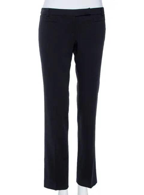 Emporio Armani Black Wool Tapered Leg Trousers S