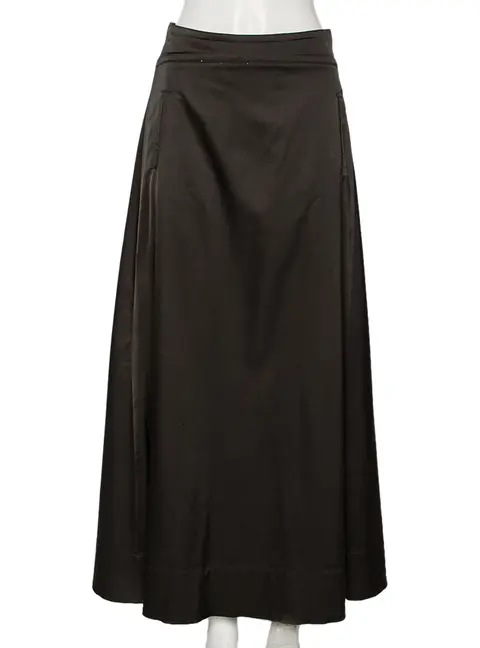 Emporio Armani Dark Grey Sateen Pocketed Maxi Skirt M