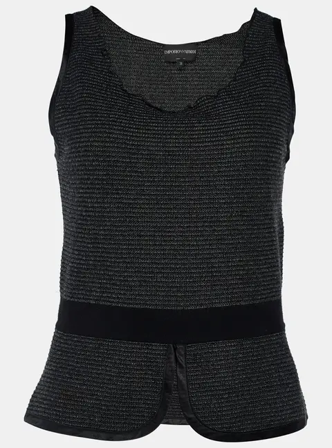 Emporio Armani Black Knit Sleeveless Top S