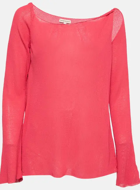 Emporio Armani Vintage Pink Cut Out Detail Blouse L
