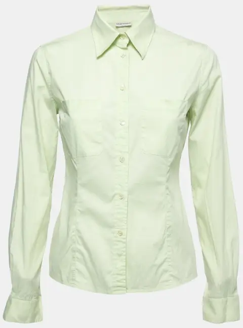 Emporio Armani Lime Green Cotton Button Down Shirt M
