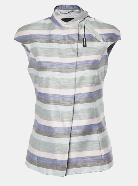 Emporio Armani Multicolor Striped Cotton Sleeveless Vest S