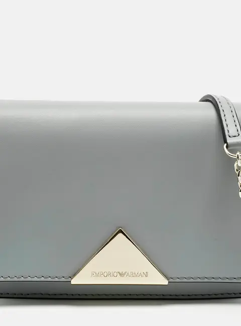 Emporio Armani Light Blue Leather Astrid Chain Crossbody Bag