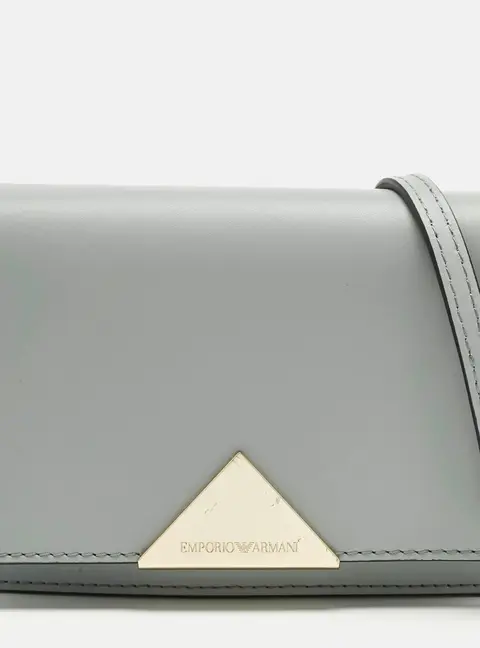 Emporio Armani Grey Leather Astrid Chain Crossbody Bag