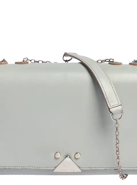 Emporio Armani Grey Leather Chain Shoulder Bag