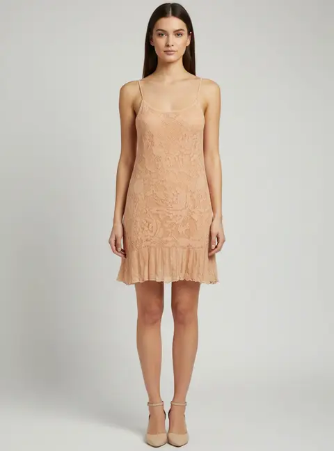 Ermanno Scervino Pink Lace Mini Slip Dress S