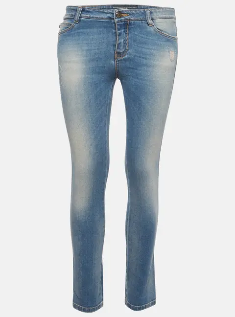 Ermanno Scervino Blue Distressed Denim Skinny Jeans M/Waist 30"